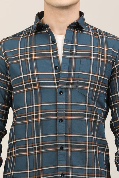 TealBlue Checks Shirt