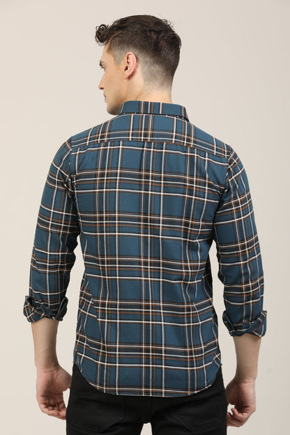 TealBlue Checks Shirt