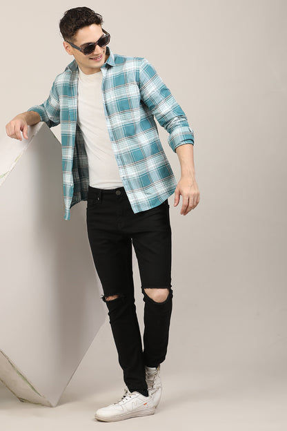 Steel Blue Checks Shirt