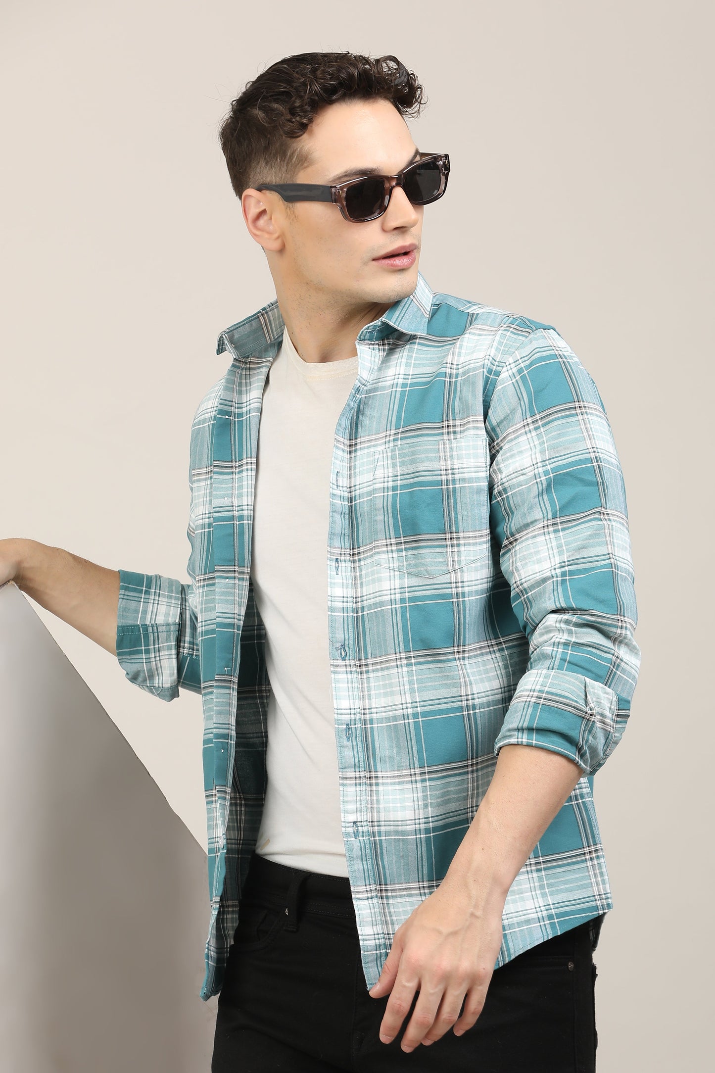 Steel Blue Checks Shirt