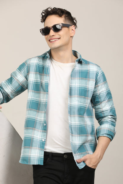 Steel Blue Checks Shirt