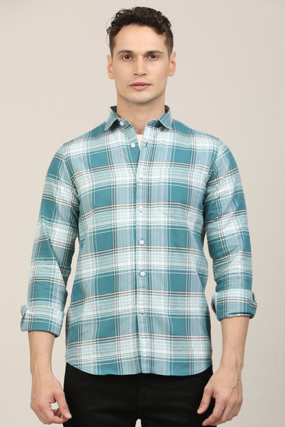 Steel Blue Checks Shirt