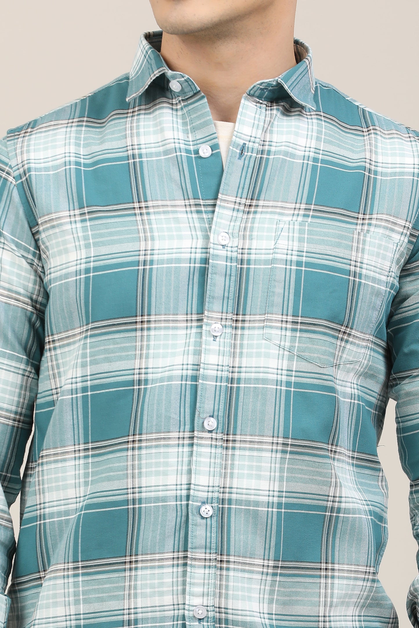Steel Blue Checks Shirt