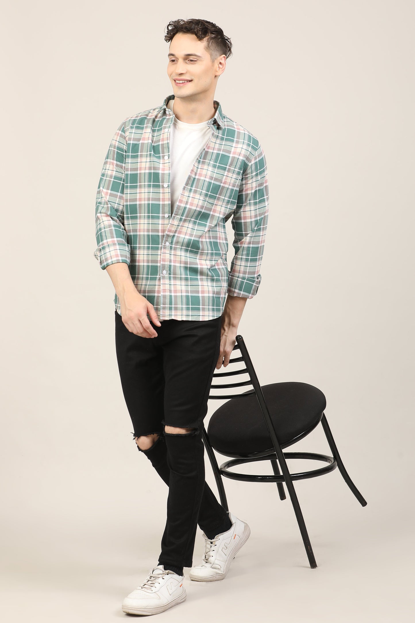 Sea Green Checks Shirt