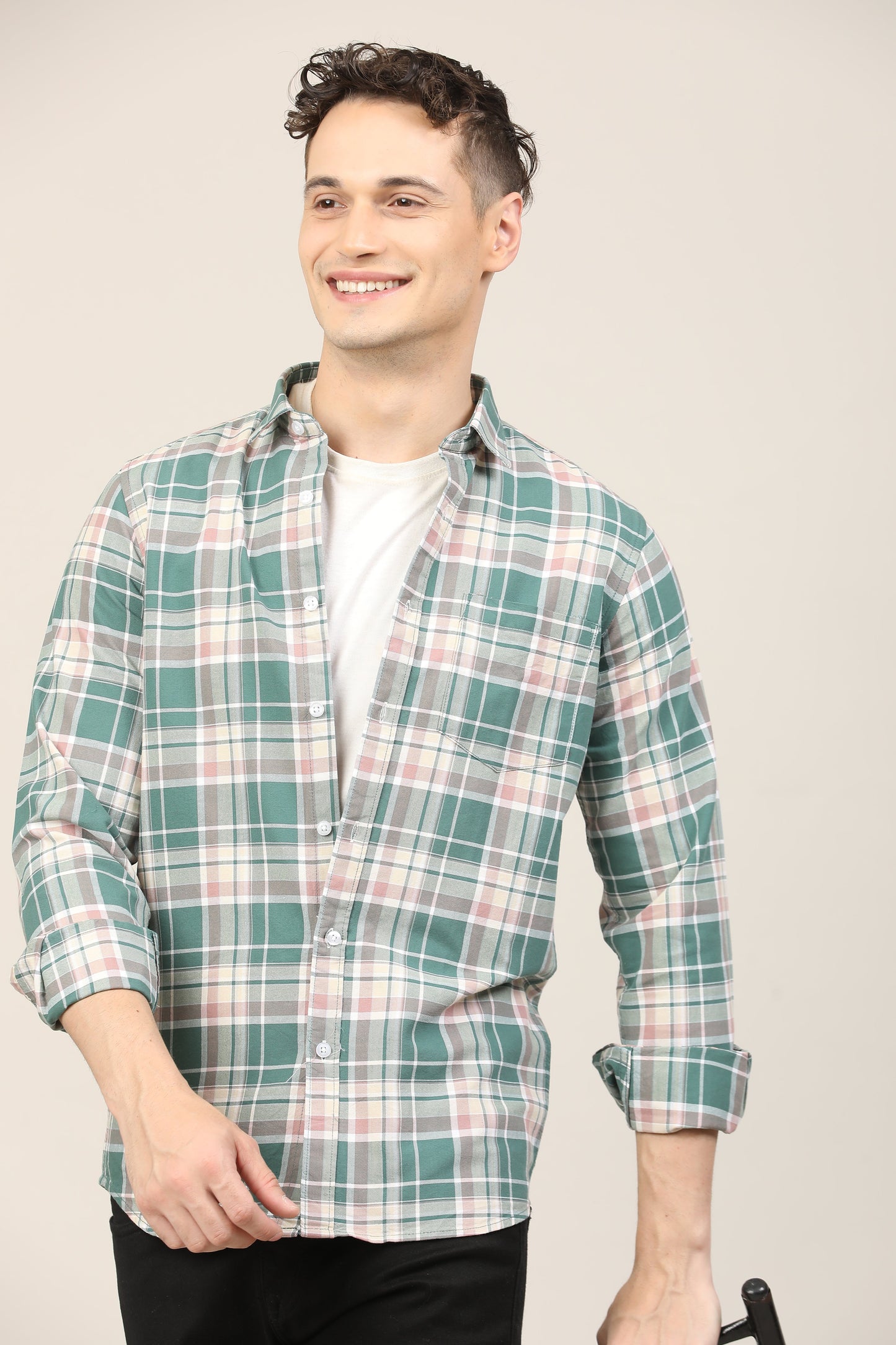 Sea Green Checks Shirt