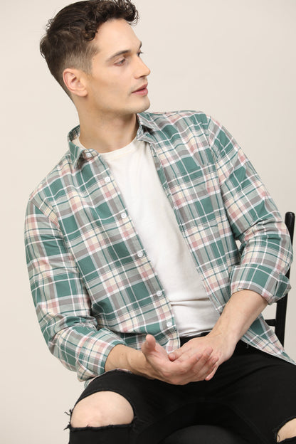 Sea Green Checks Shirt