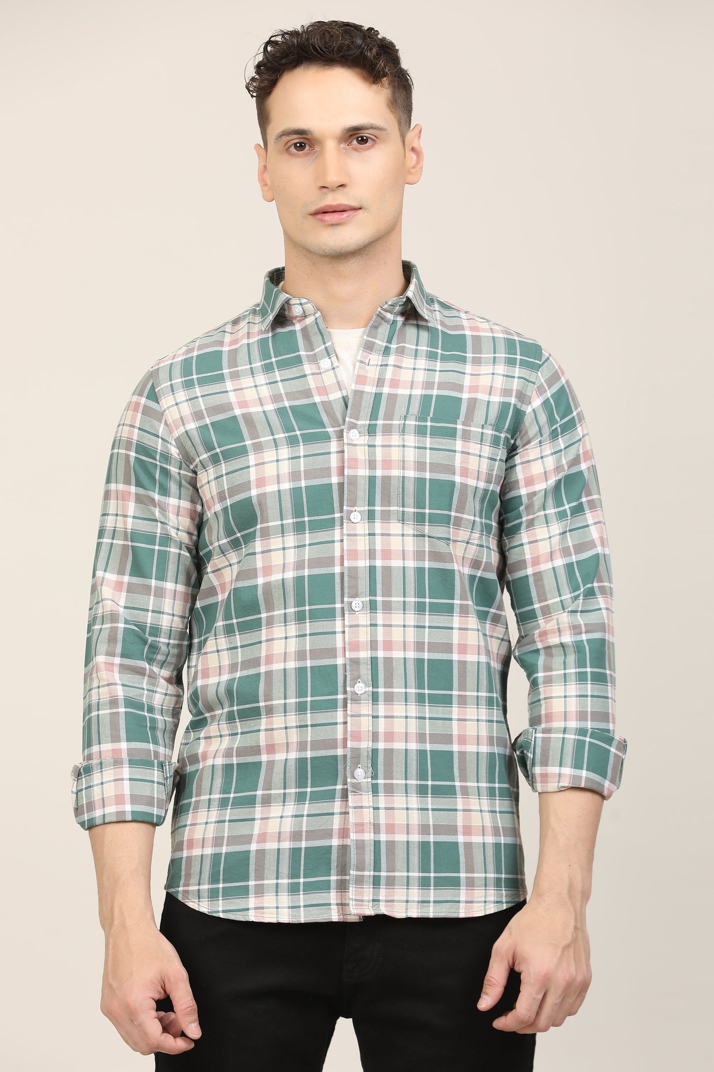Sea Green Checks Shirt
