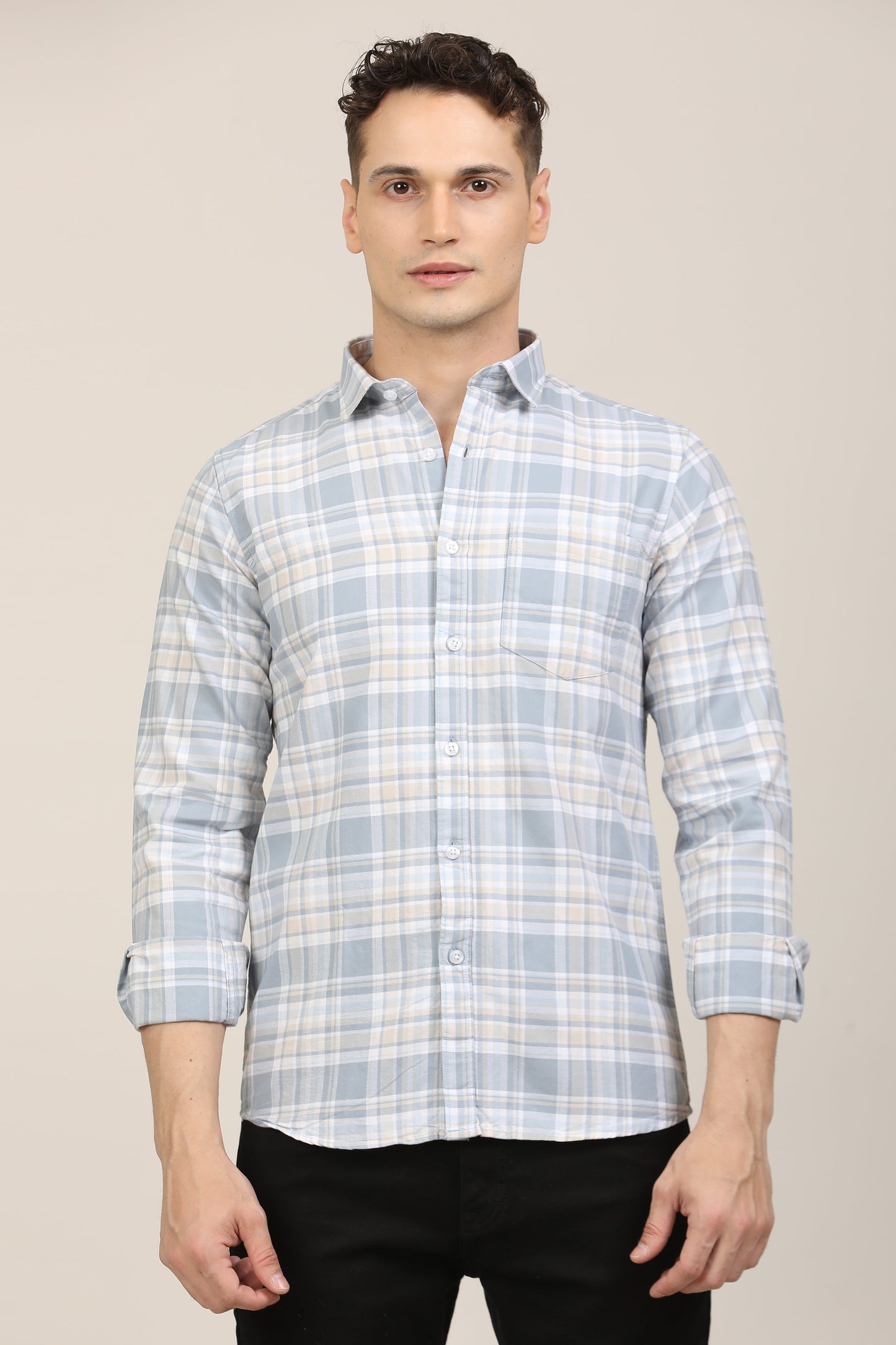 Sky Blue Checks Shirt
