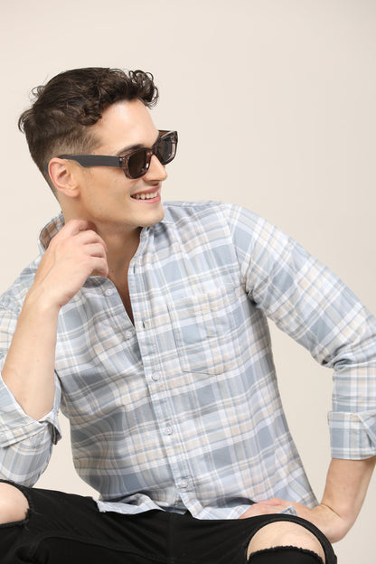 Sky Blue Checks Shirt