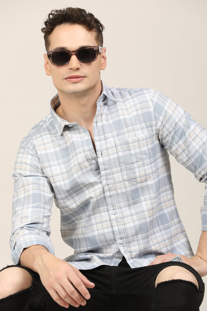 Sky Blue Checks Shirt
