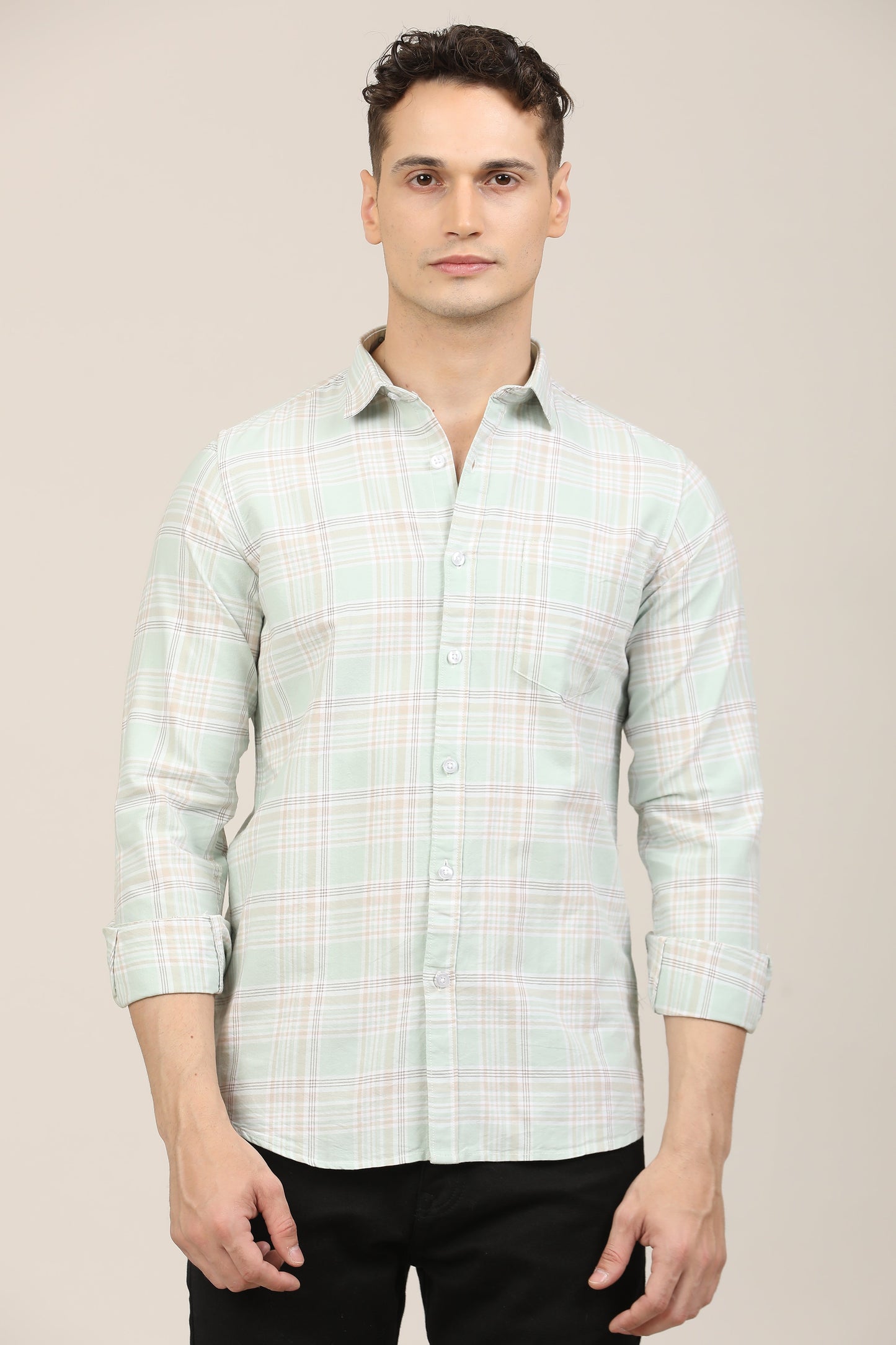 Lite Green Checks Shirt