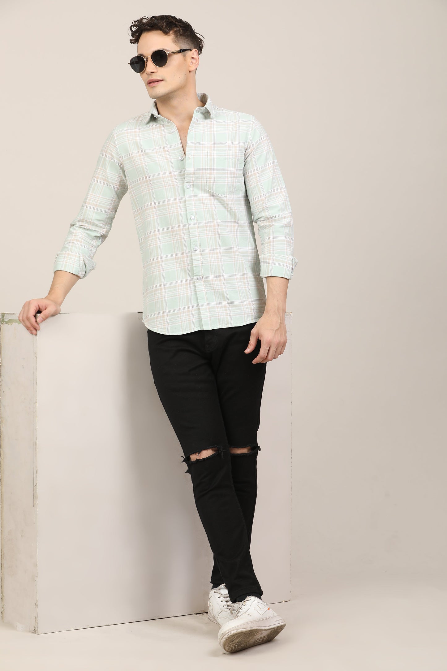 Lite Green Checks Shirt