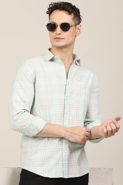 Lite Green Checks Shirt