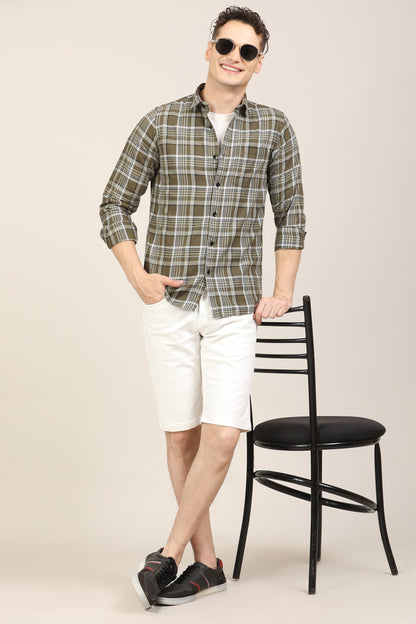 Bottle Green Check Shirt