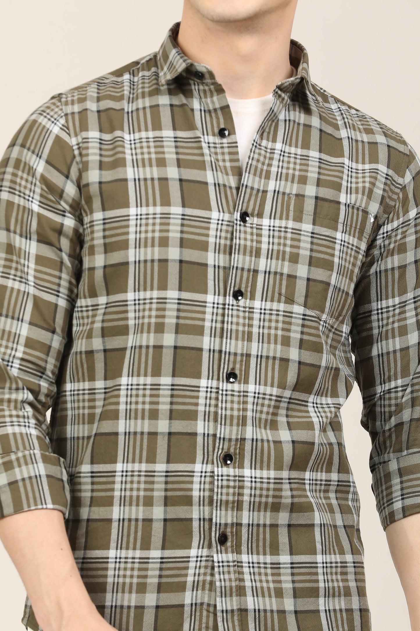 Bottle Green Check Shirt
