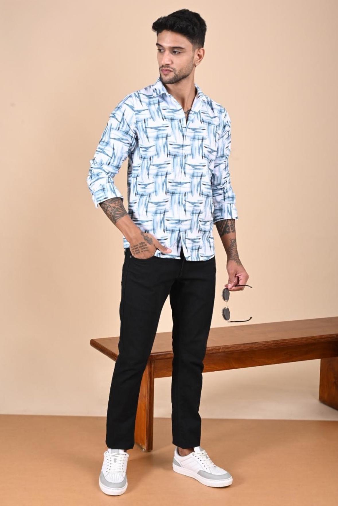 Light Blue Digital Print