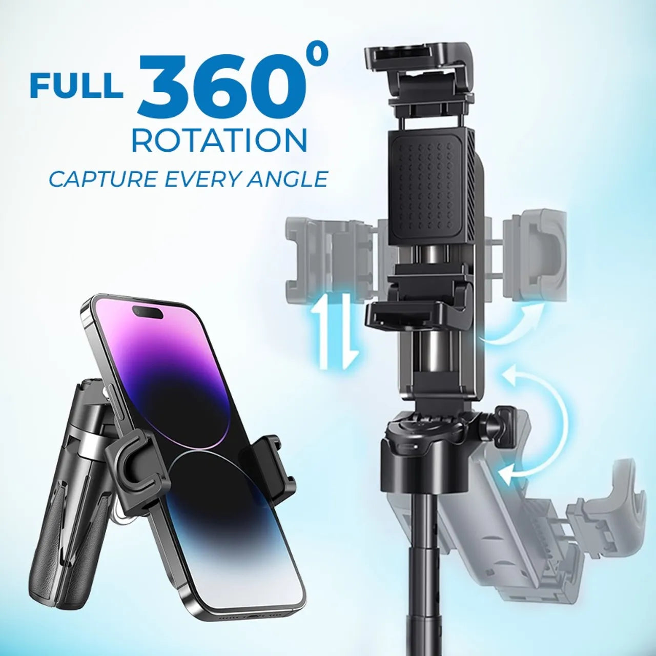 🔥Last Day 50% OFF🔥 MagicGrip Pro – Compact 3-in-1 Selfie Stick Tripod with Remote